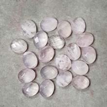 08X10MM FACETED OVAL CABOCHON ROSE QUARTZ(10PCS/BAG)
